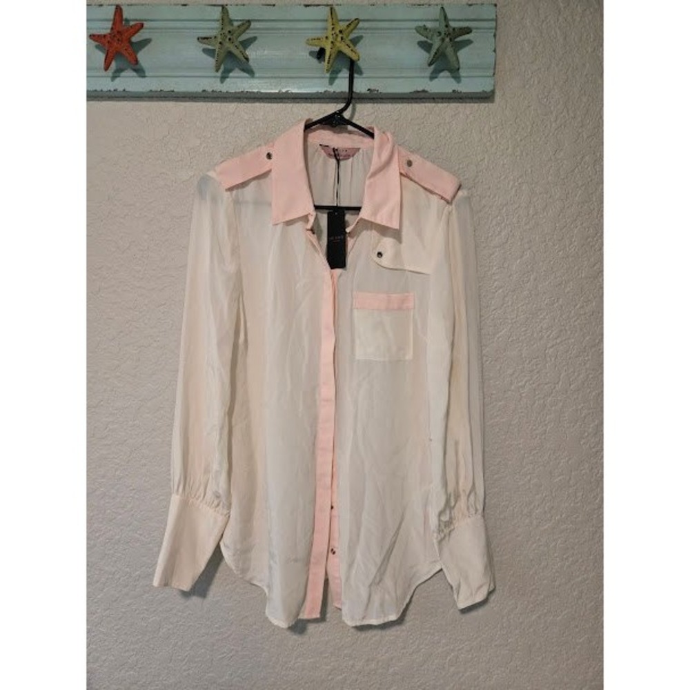 Ted Baker Baby Pink Silk Button Down